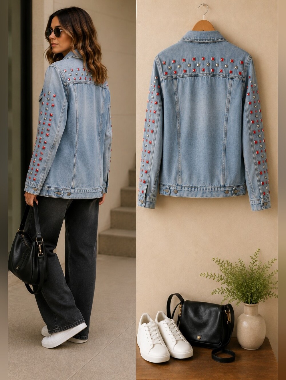 Levi's Embellished Denim Jacket Light Wash Size M